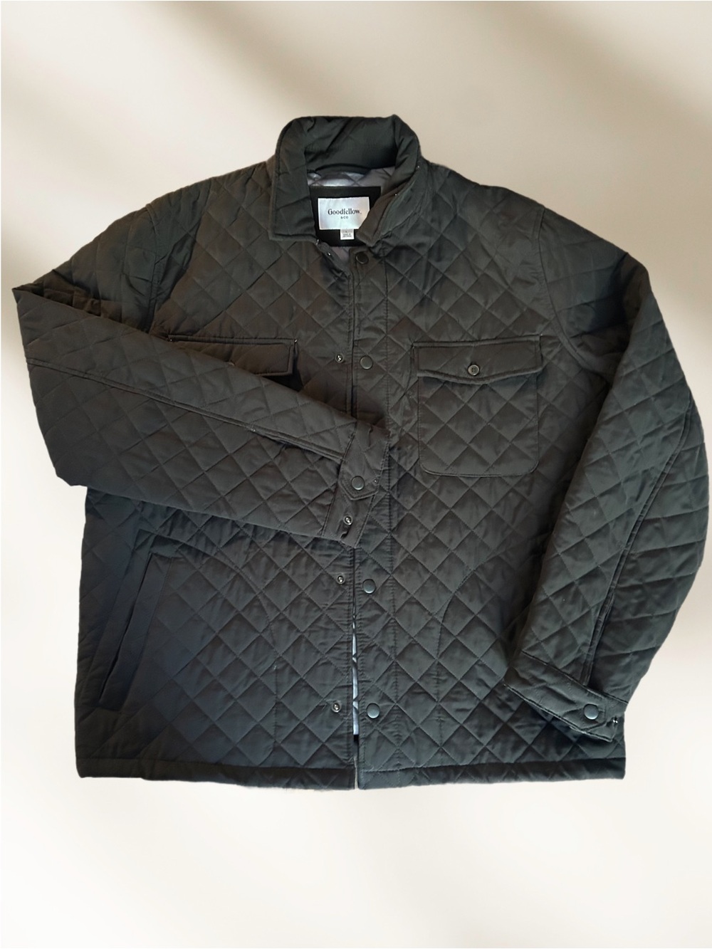 Goodfellow & Co Black Quilted Lightweight Shirt Jacket
